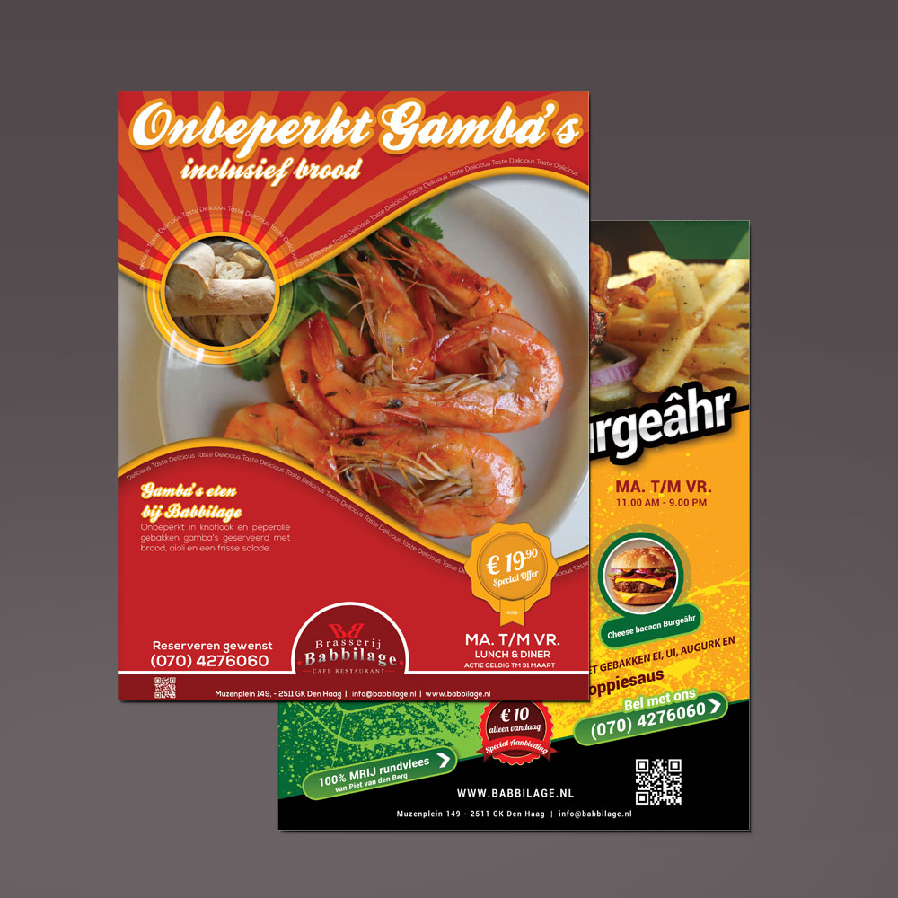 Actie Flyers restaurant - Gamba's